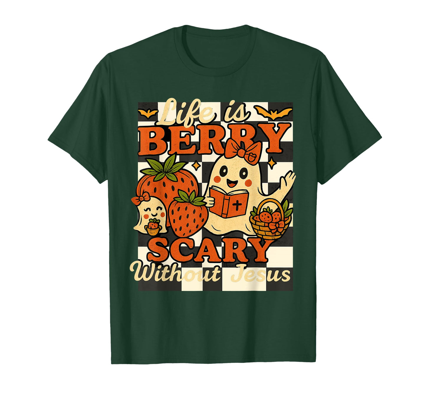 Life is Berry Scary Without Jesus Spooky Christian Halloween T-Shirt