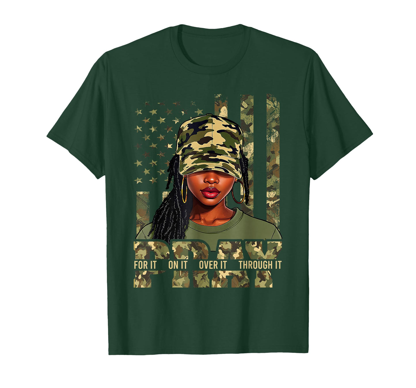 Pray On It Pray Over It Black Woman Loc'd Christian Women T-Shirt