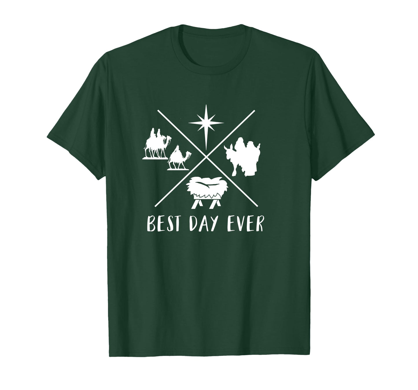 Modern Nativity Scene Best Day Ever Christmas T-Shirt