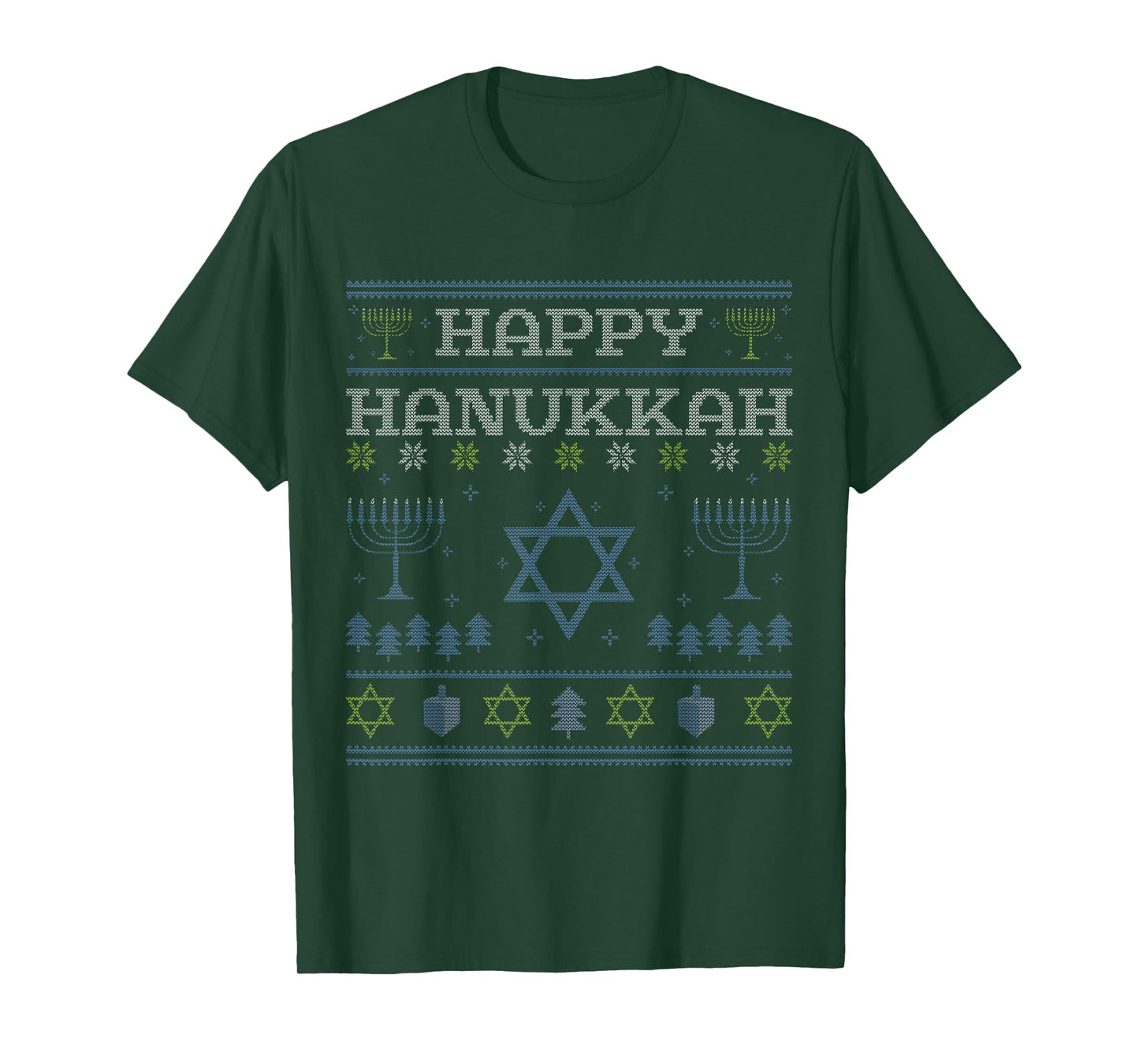 Happy Hanukkah Menorah Jewish Holiday Ugly Christmas T-Shirt