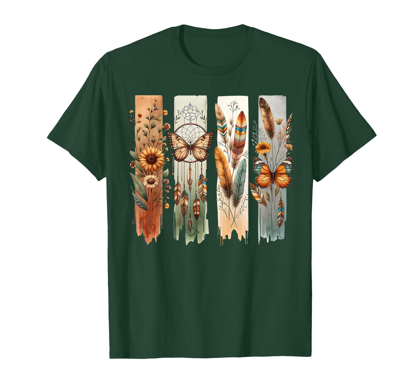 Sunflower Butterfly Heart Summer Floral Girls Sunset Beach T-Shirt