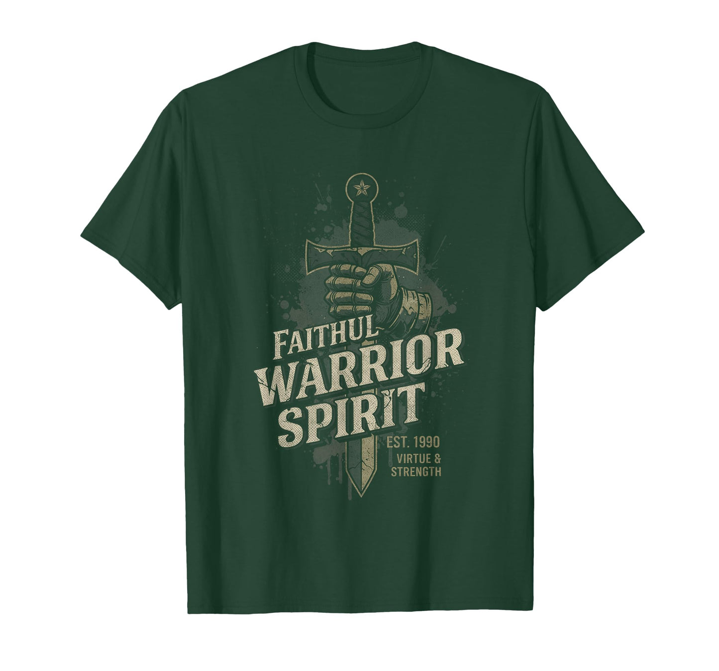 Faithful Warrior Spirit Medieval Knight Sword Patriotic T-Shirt