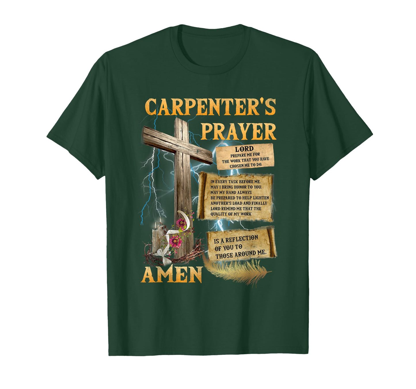 The Carpenter's Prayer Christian Present Jesus Carpeting T-Shirt