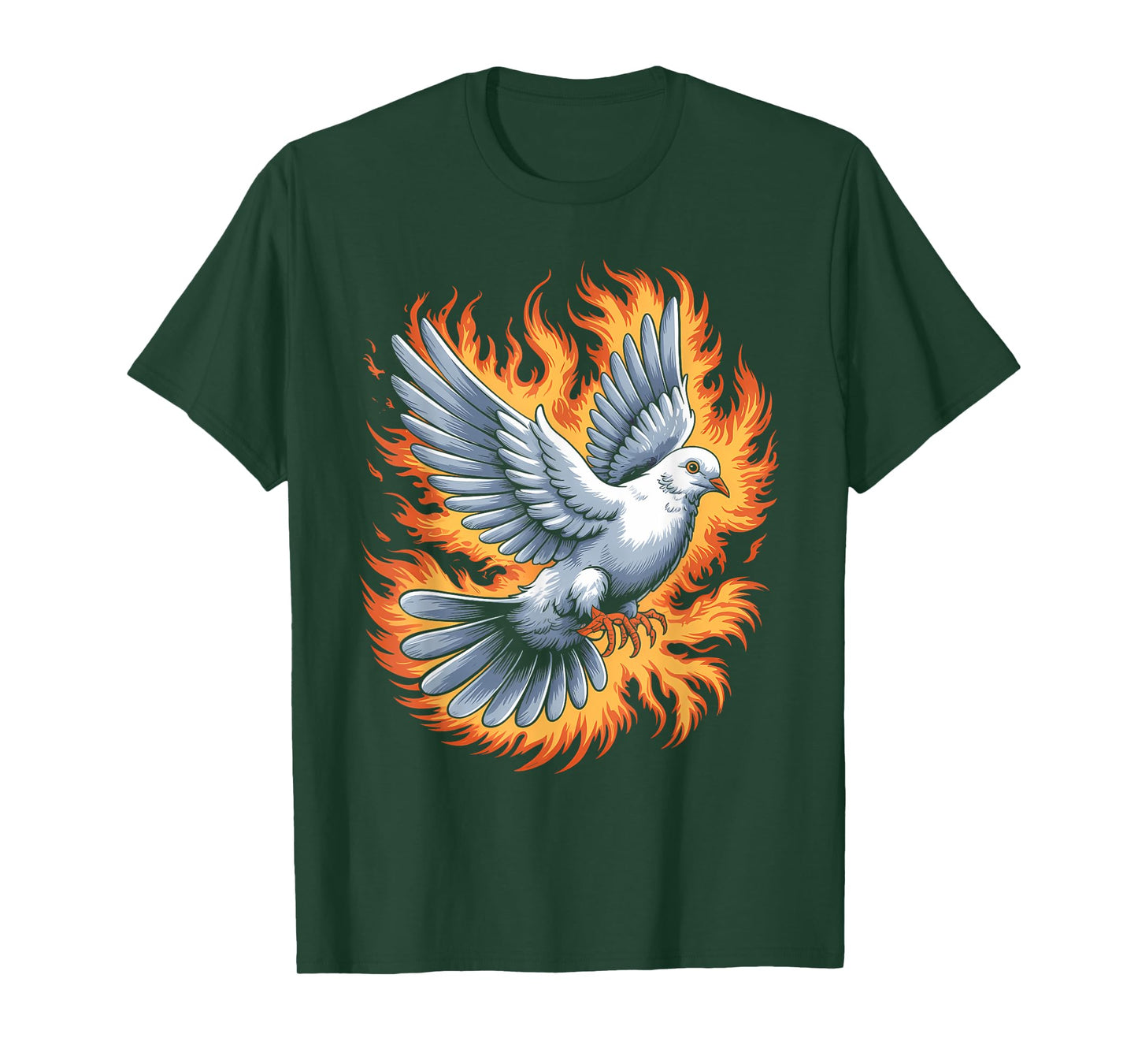 Fiery Dove Rising Spiritual Art T-Shirt