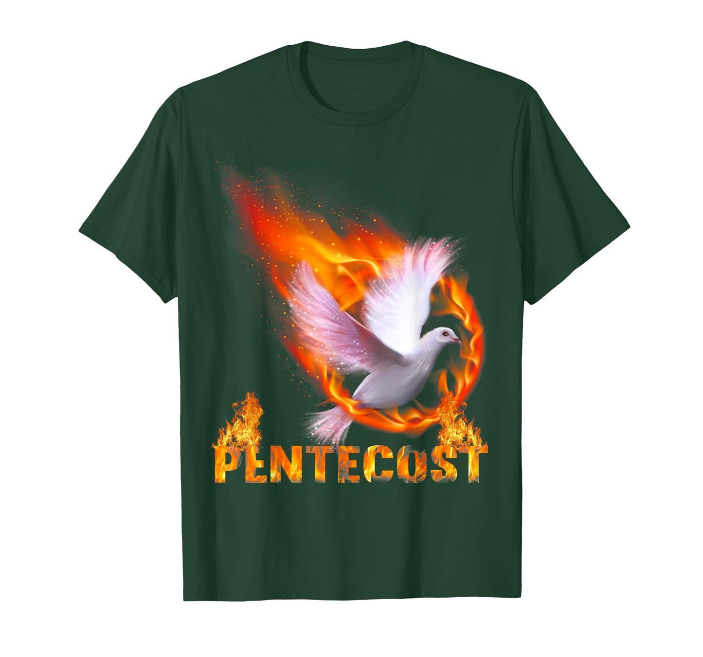 Pentecost Doves Fire Flame Holy Spirit Catholic T-Shirt