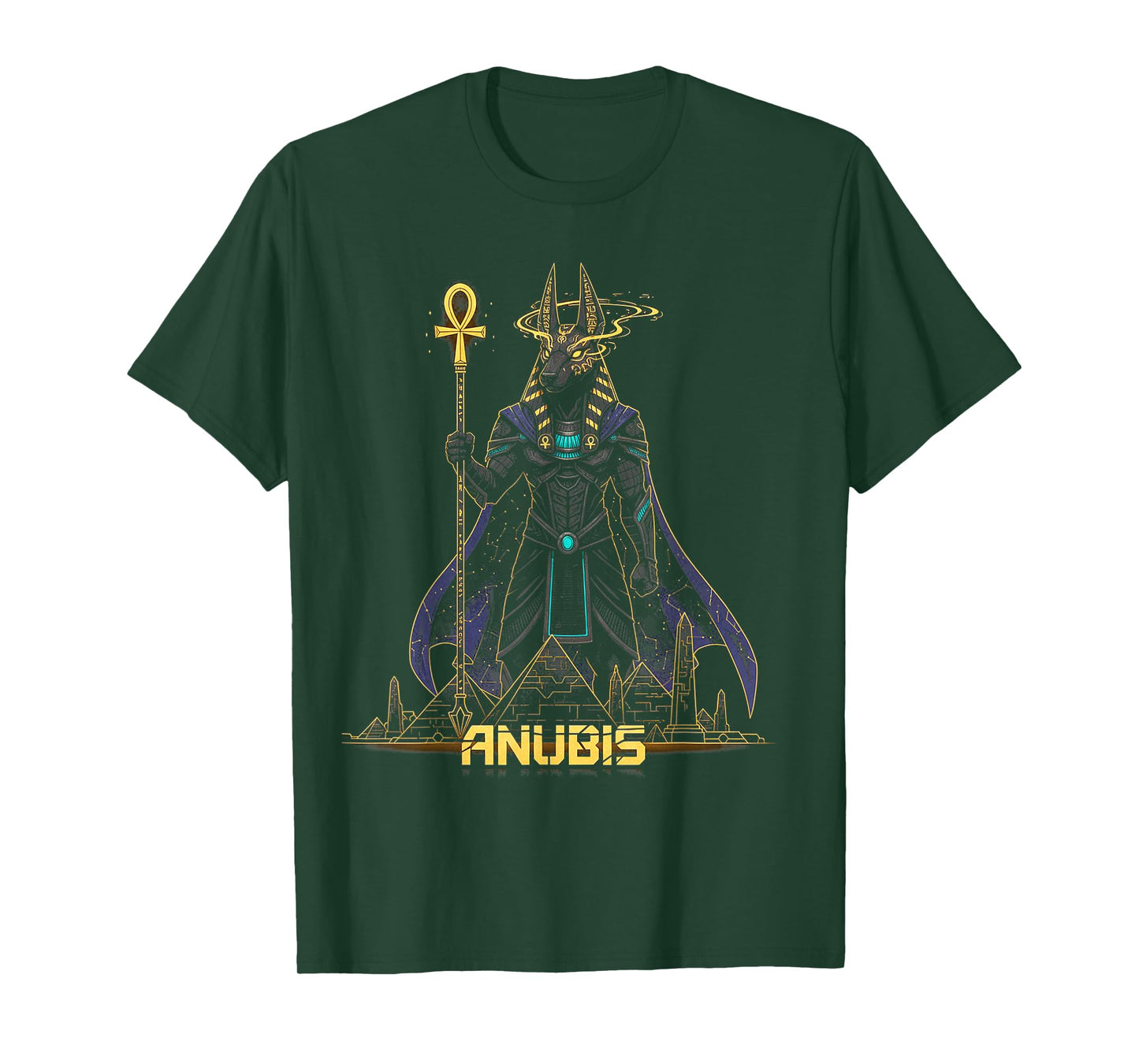 Anubis God King Pharaoh of Egypt Graphic Design Illustration T-Shirt