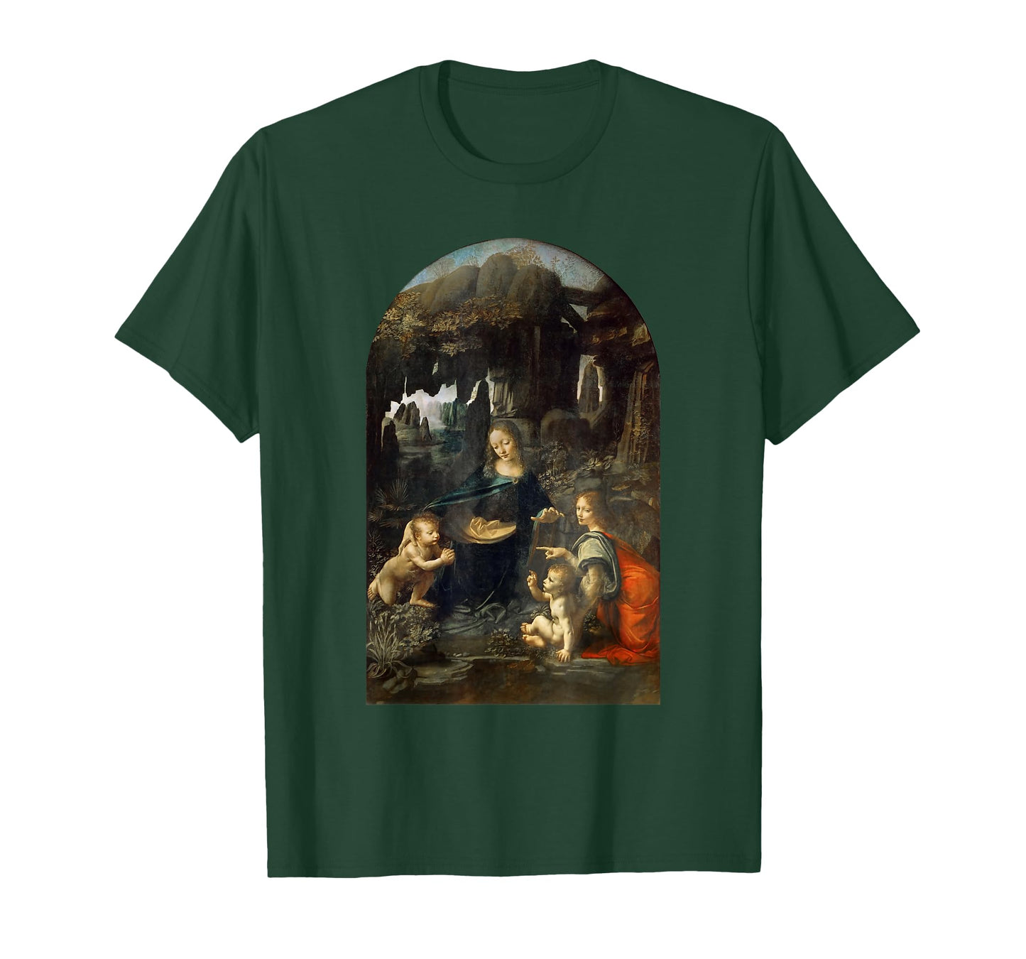 Virgin of the Rocks by Leonardo da Vinci T-Shirt