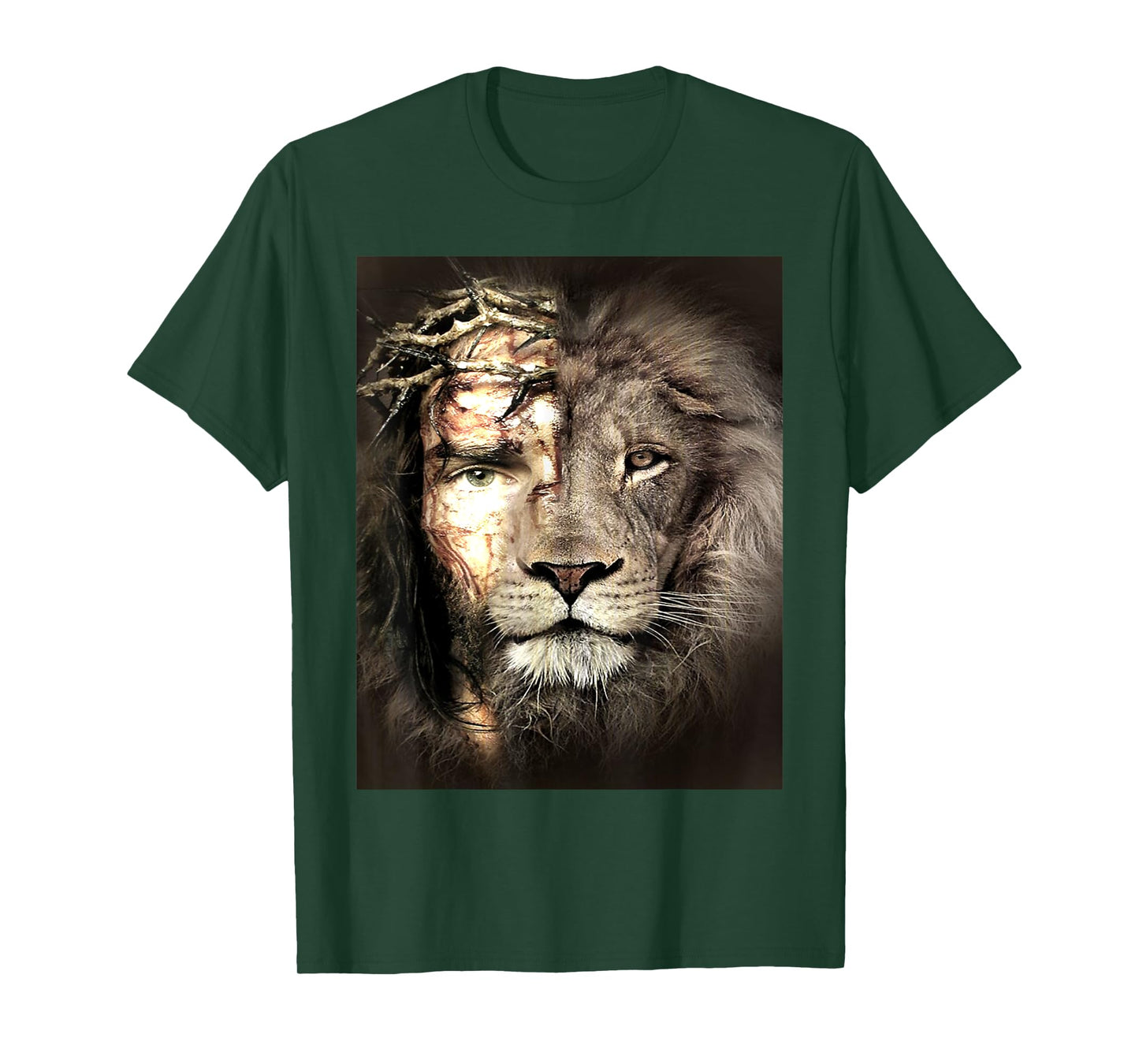 Judah - Jesus And Lion In A Face - A Half Face Jesus God T-Shirt