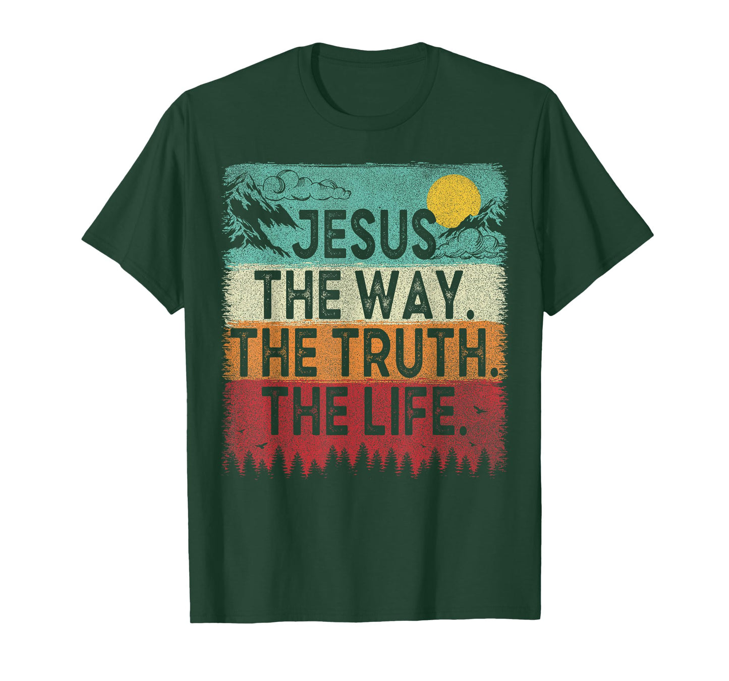 Jesus The Way The Truth The Life Christian Retro Vintage T-Shirt