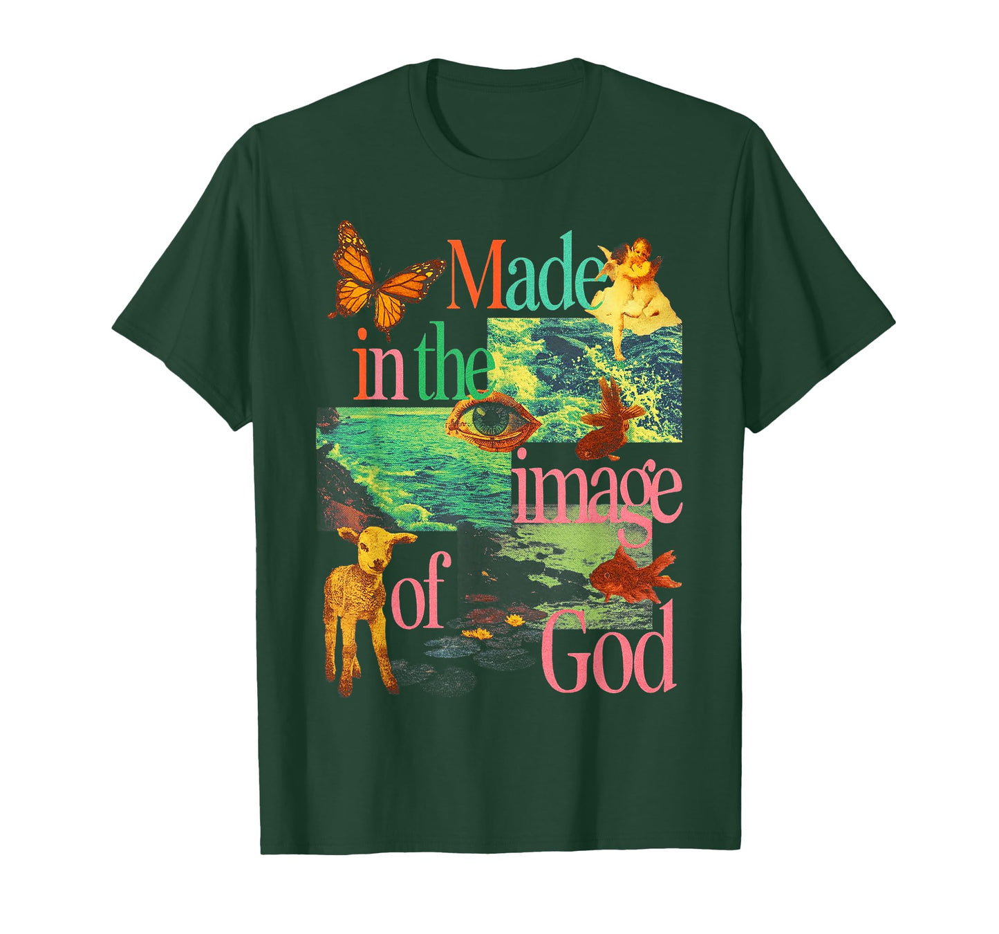 Made in The Image of God Faith Jesus Christian Womens Mens T-Shirt