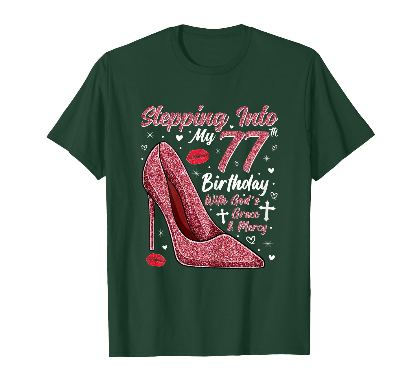 Stepping Into My 77th Birthday Ladies 77 Year Old T-Shirt