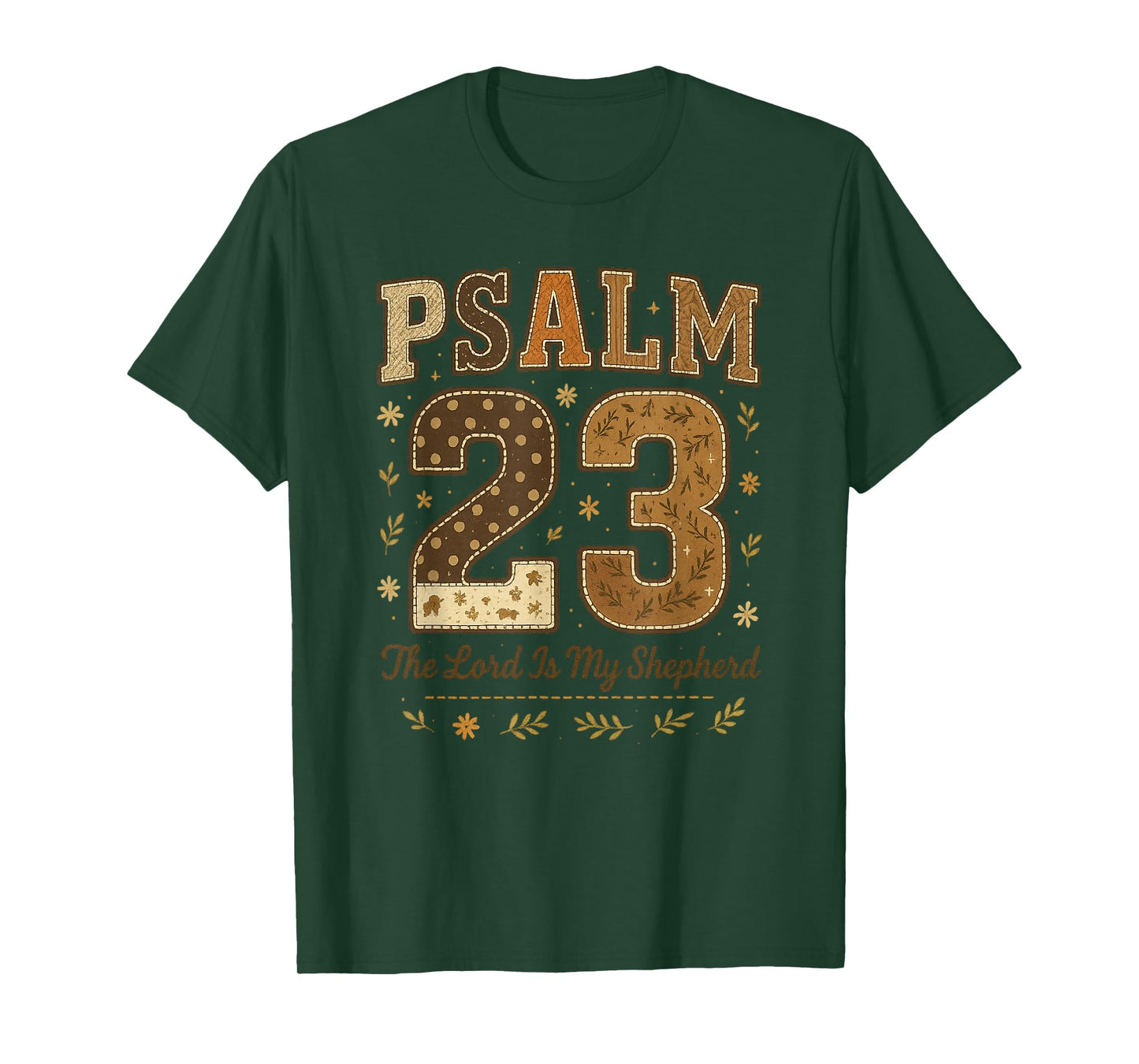 Psalm 23 The Lord is My Shepherd Stitched Patchwork Christia T-Shirt