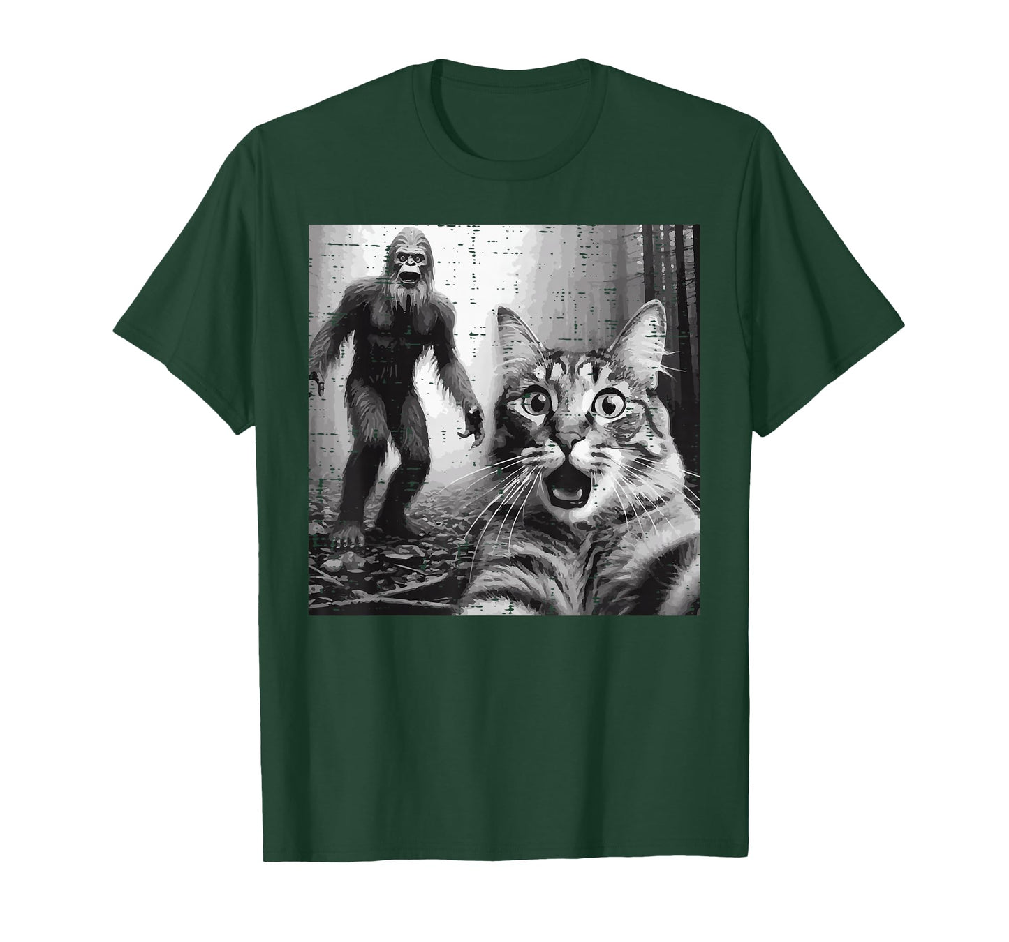 Bigfoot Sasquatch Cat Selfie Funny Saying Men Women Kids T-Shirt