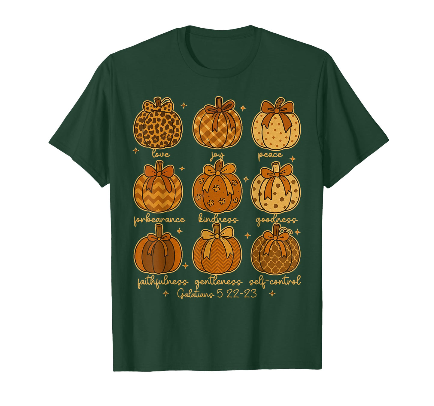 Fruits Of The Spirit Galatians 5:22 - 23 Christian Pumpkin T-Shirt