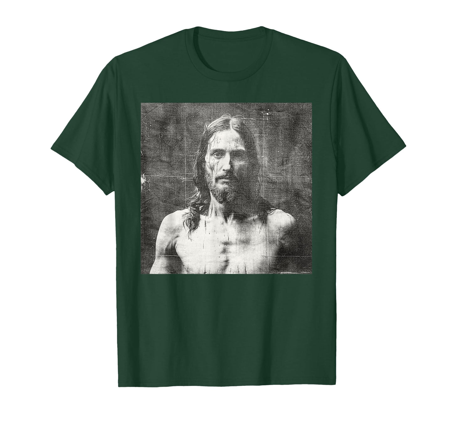 Vintage Jesus Christ Face Jesus Shroud Of Turin Distressed T-Shirt