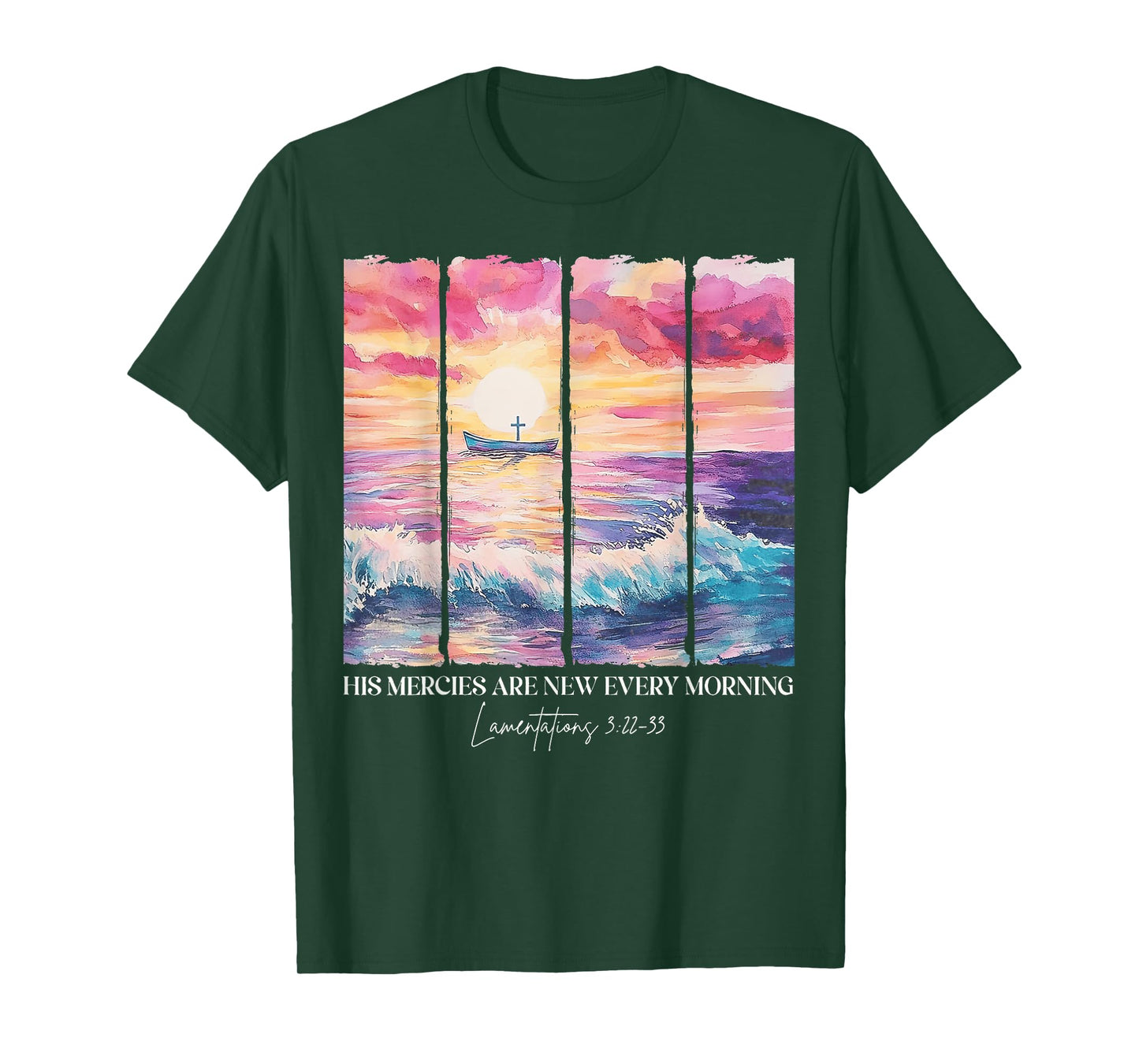 His Mercies Are New Every Morning, Watercolor Brushstrokes T-Shirt
