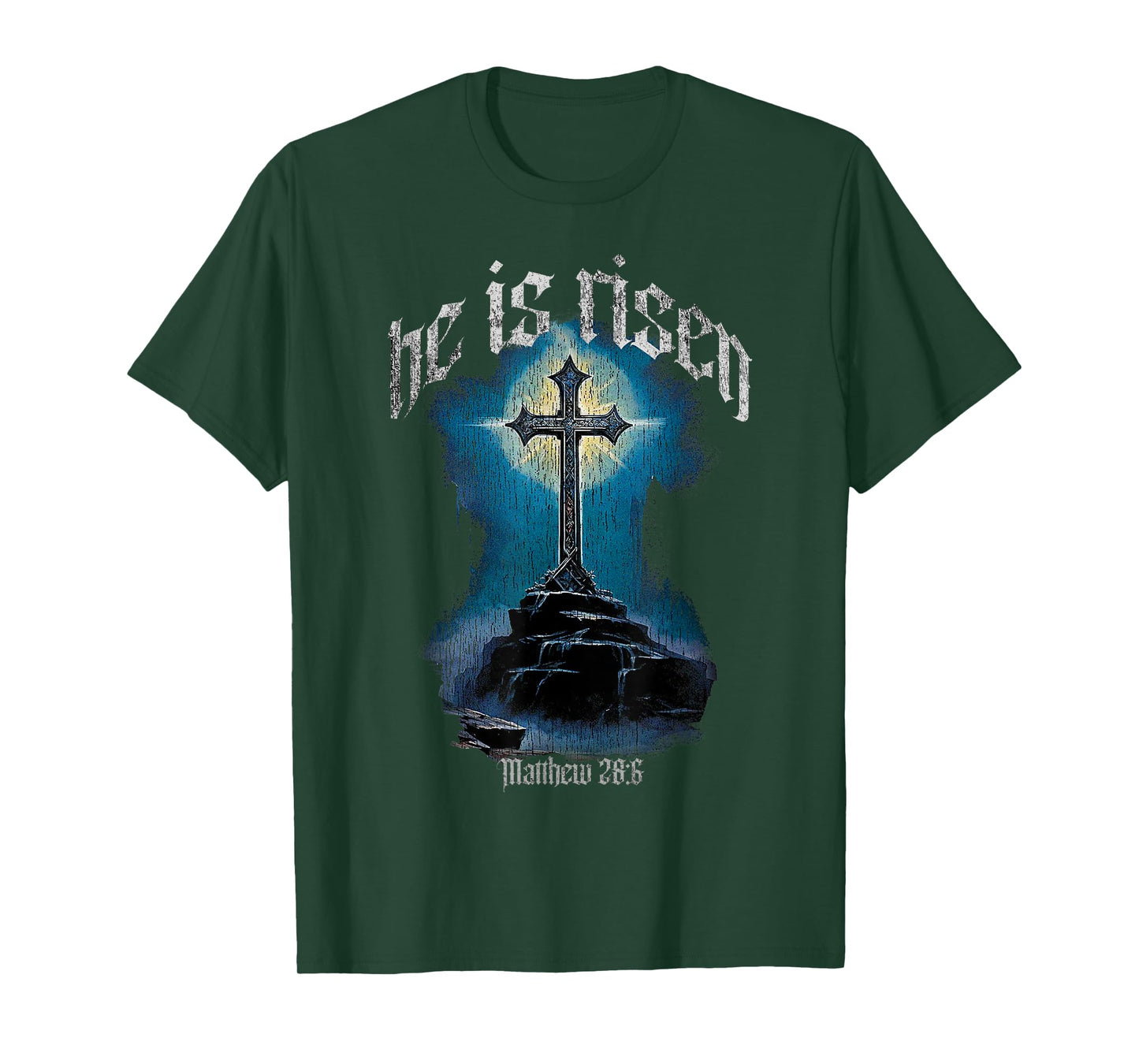 He Is Risen Cross Jesus Easter Christian Religious Men ns T-Shirt