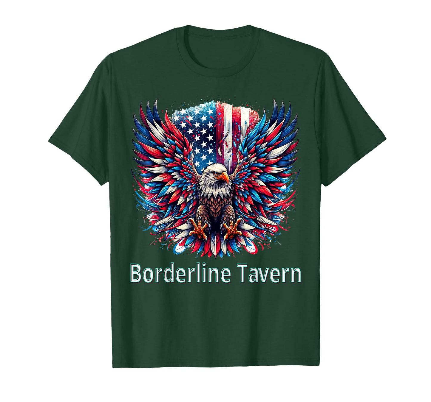 Borderline Tavern Eagle American Flag 4th of July T-Shirt
