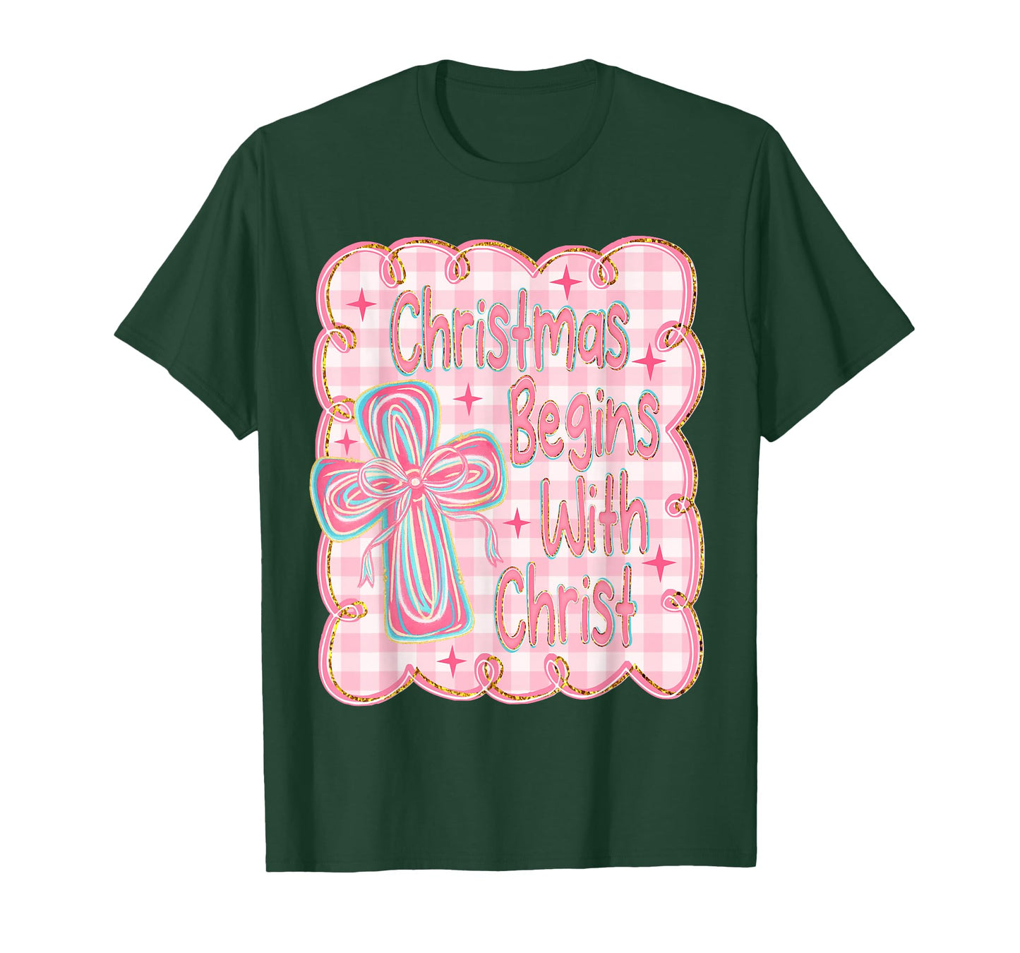 Christmas Begins with Christ Snowman Christian Religious T-Shirt