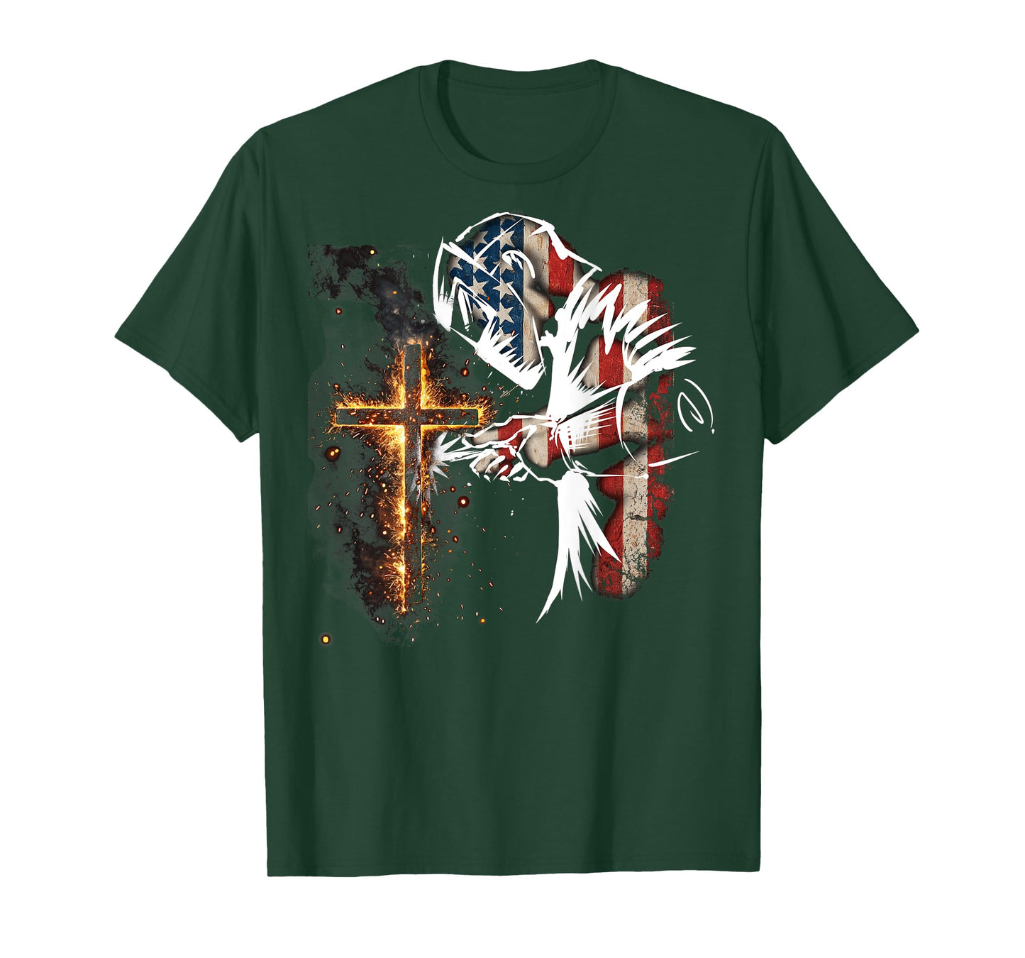 Welder American Flag Mig Tig Welding Faith Cross Christian T-Shirt