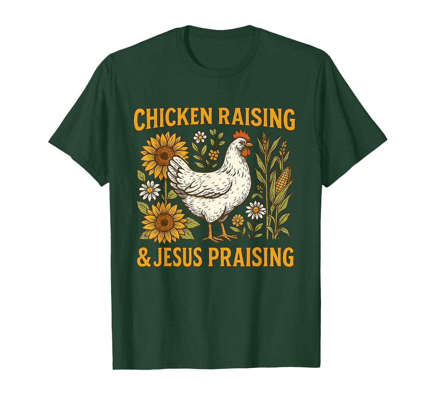Jesus Praising and Chicken Raising Lover Tee T-Shirt