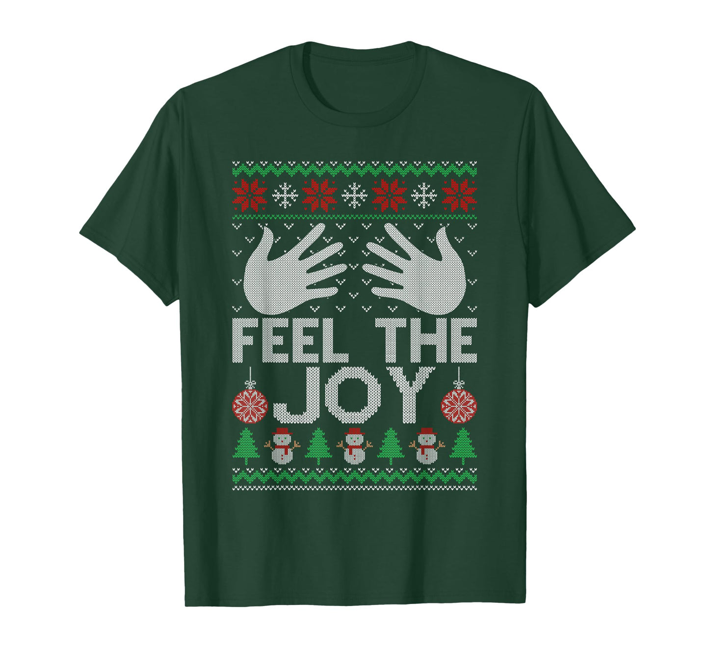 Feel The Joy Merry Christmas Matching Couples Xmas Party T-Shirt