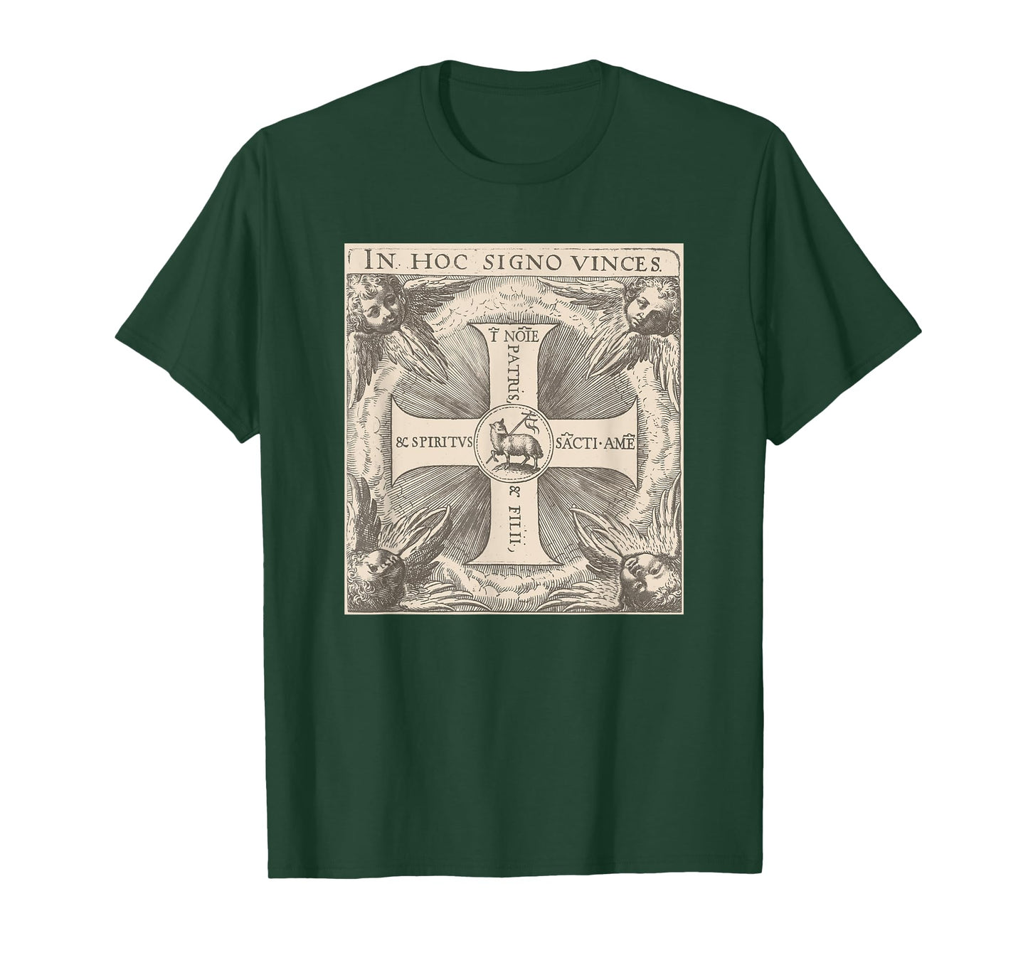 in Hoc Signo Vinces Lamb of God in This Sign Conquer T-Shirt