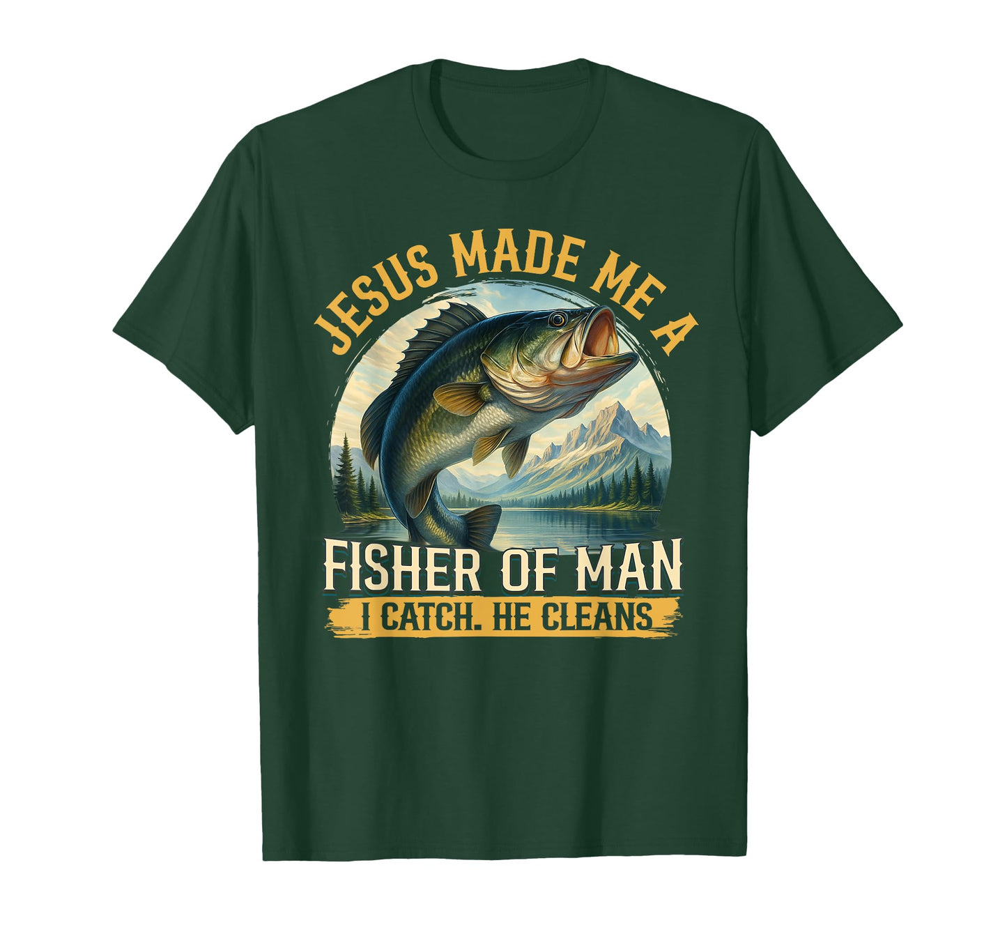 Jesus Made Me A Fisher of Men Vintage Christian Fisherman T-Shirt