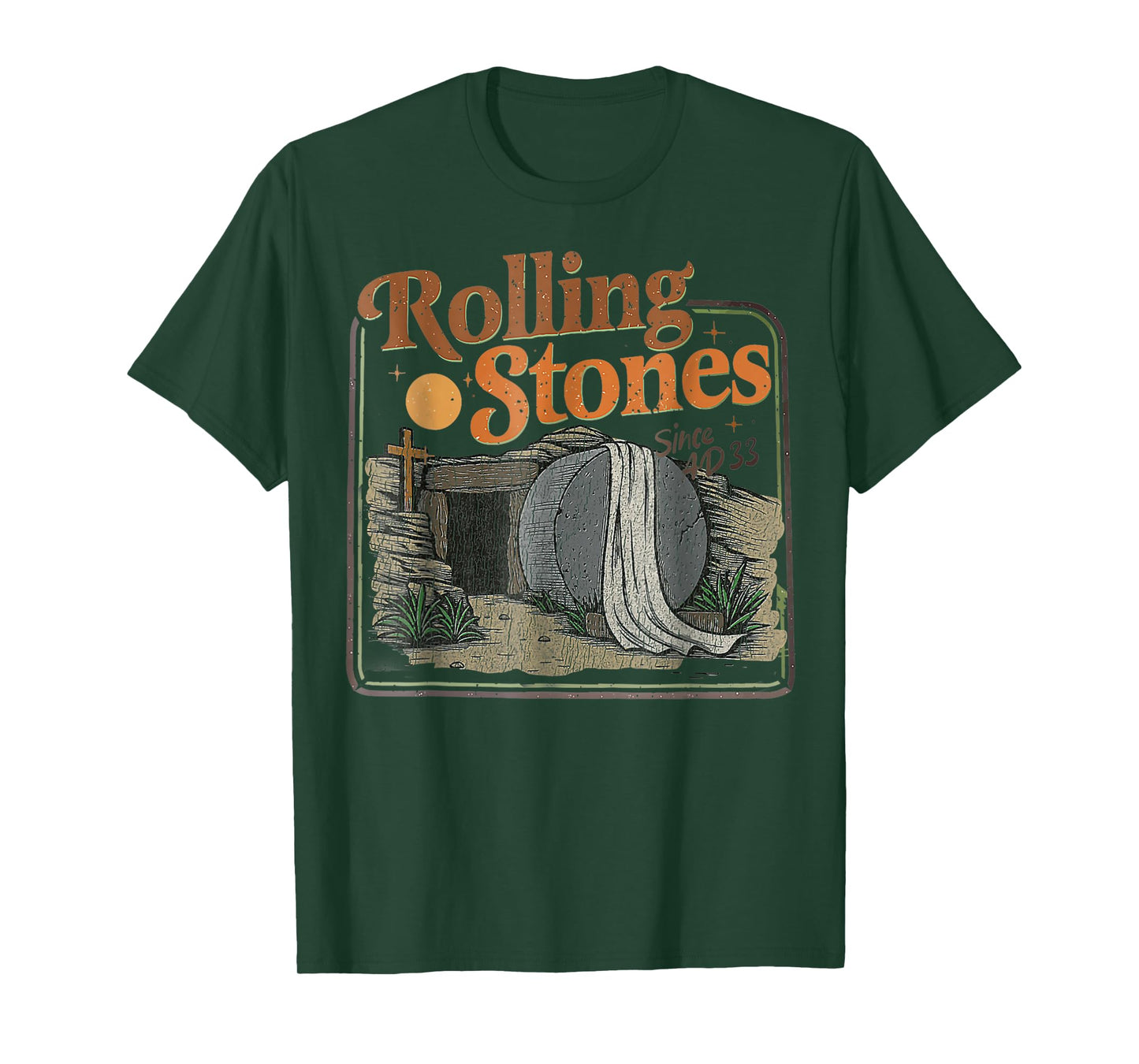 The Stone Was Rolled Away He Is Alive Retro Christian Easter T-Shirt