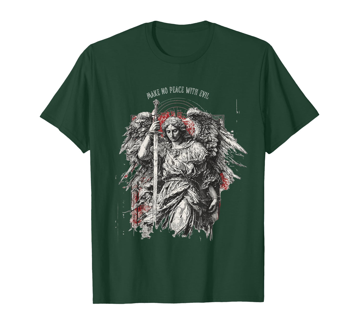 Archangel Michael Make no Peace with Evil | Gothic Christian T-Shirt