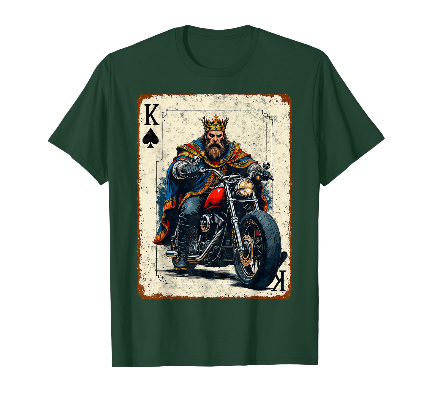 Playing Cards King Vintage Biker Motorcycling Riding Lover T-Shirt