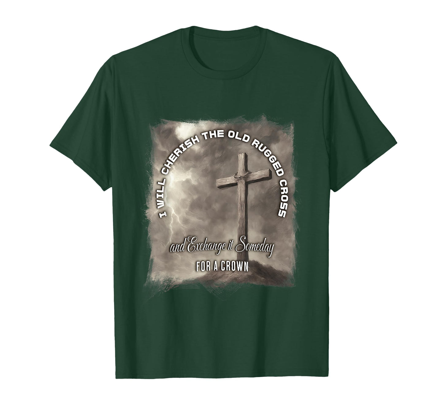 Christian Graphics, The Old Rugged Cross On A Hill T-Shirt