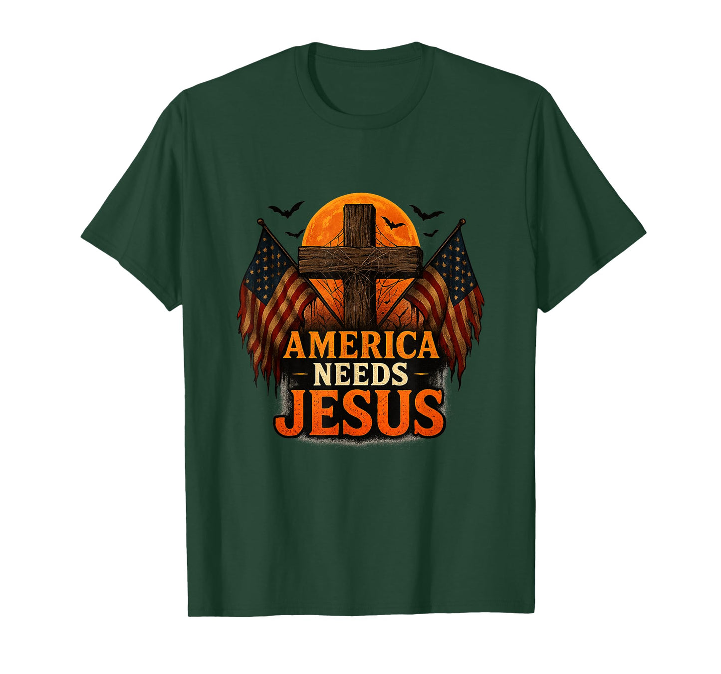 America Needs Jesus Patriotic Christians Funny Halloween T-Shirt