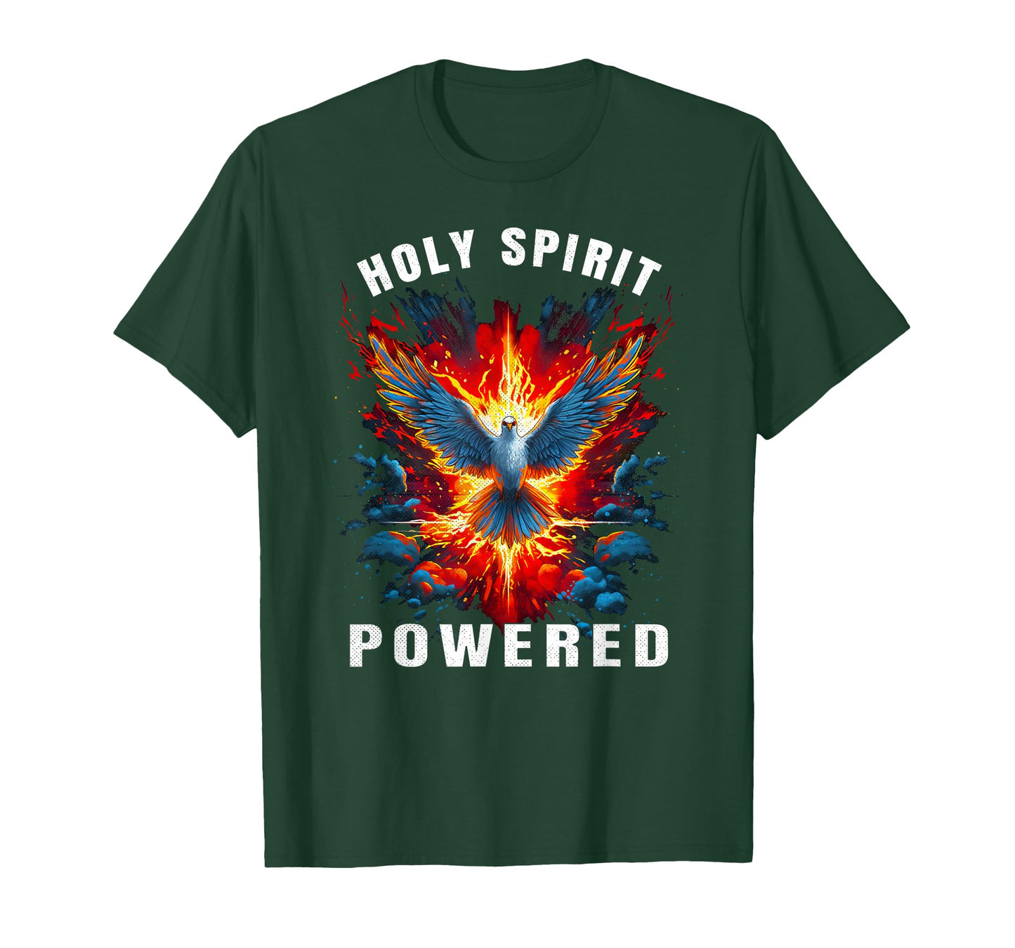 Holy Spirit Powered Dove With Fire Christian Men And Women T-Shirt