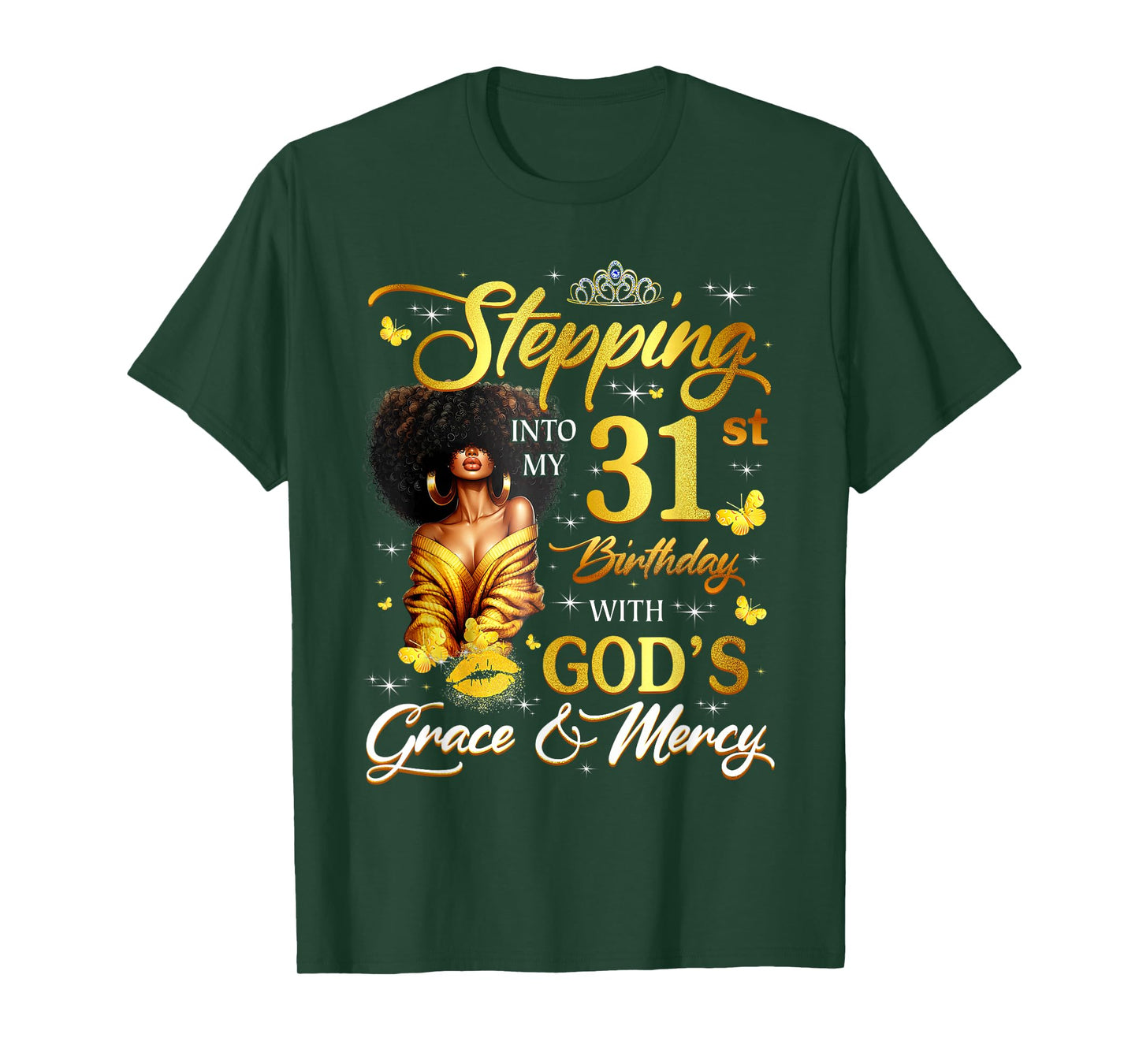 Stepping Into My 31st Birthday Black Queen Bday T-Shirt