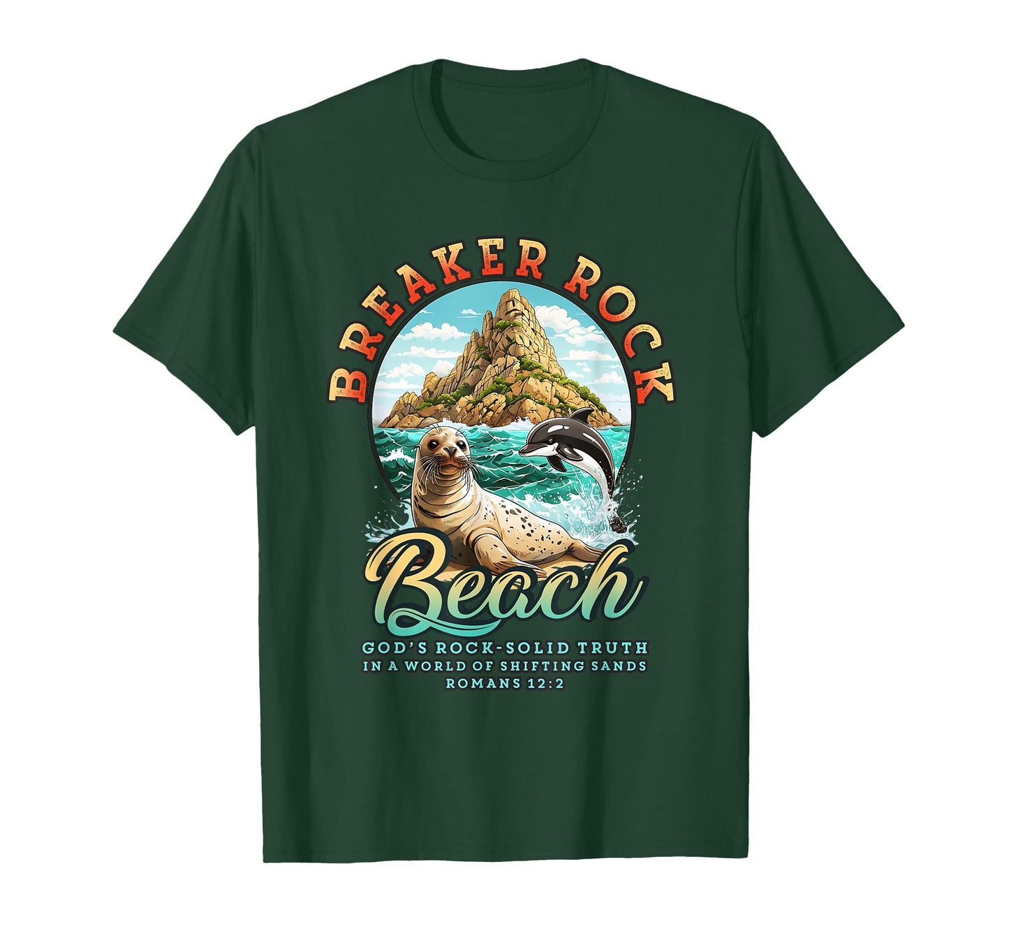 Breaker Rock a Beach Christian God's Rock Solid Truth VBS T-Shirt