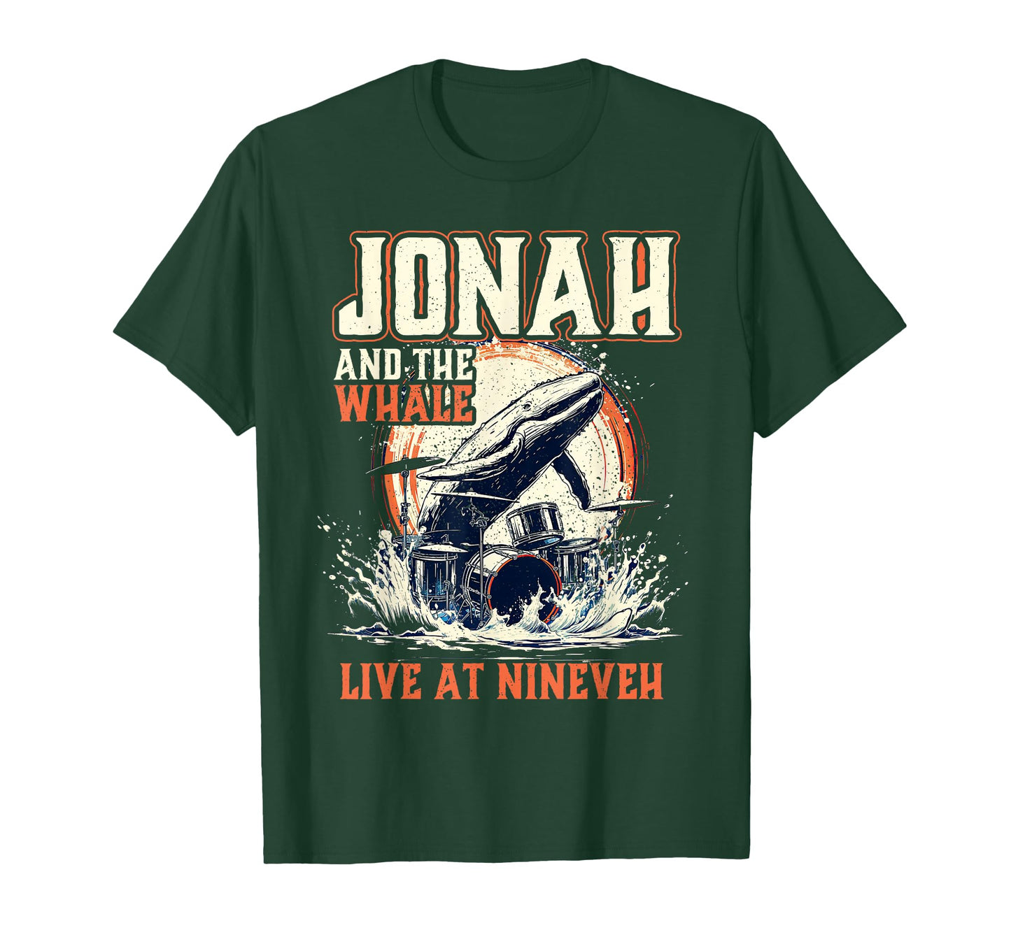 Christian Rock Shirt for Men Jonah and Whales Vintage Funny T-Shirt