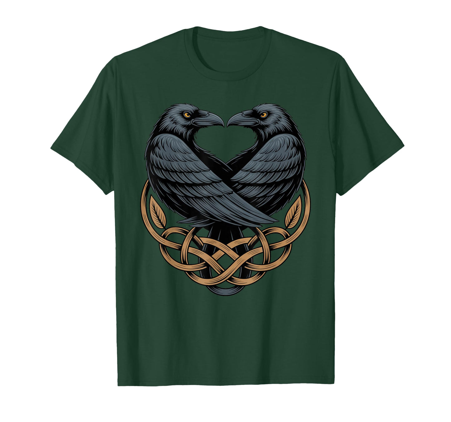 Classic Knotwork Odins Raven Valhalla Norse Viking Mythology T-Shirt