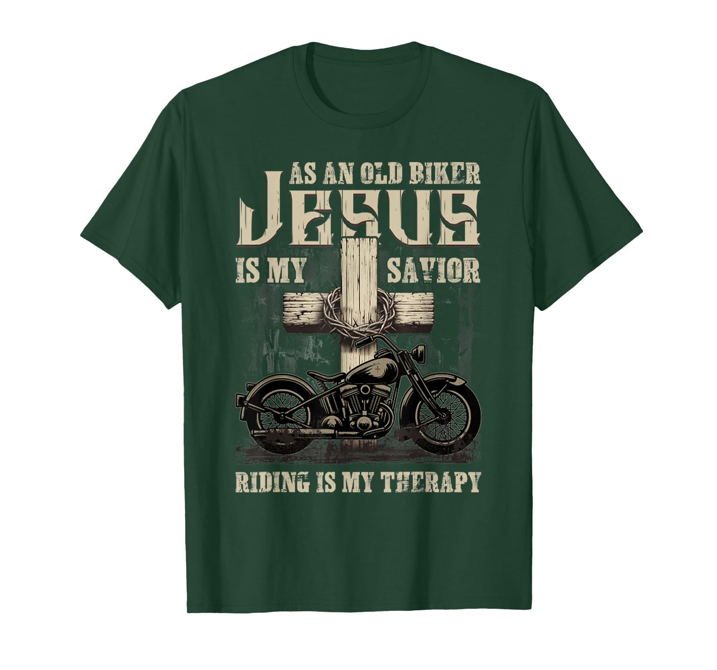 As an Old Biker, Jesus is My Savior Riding is My Therapy T-Shirt