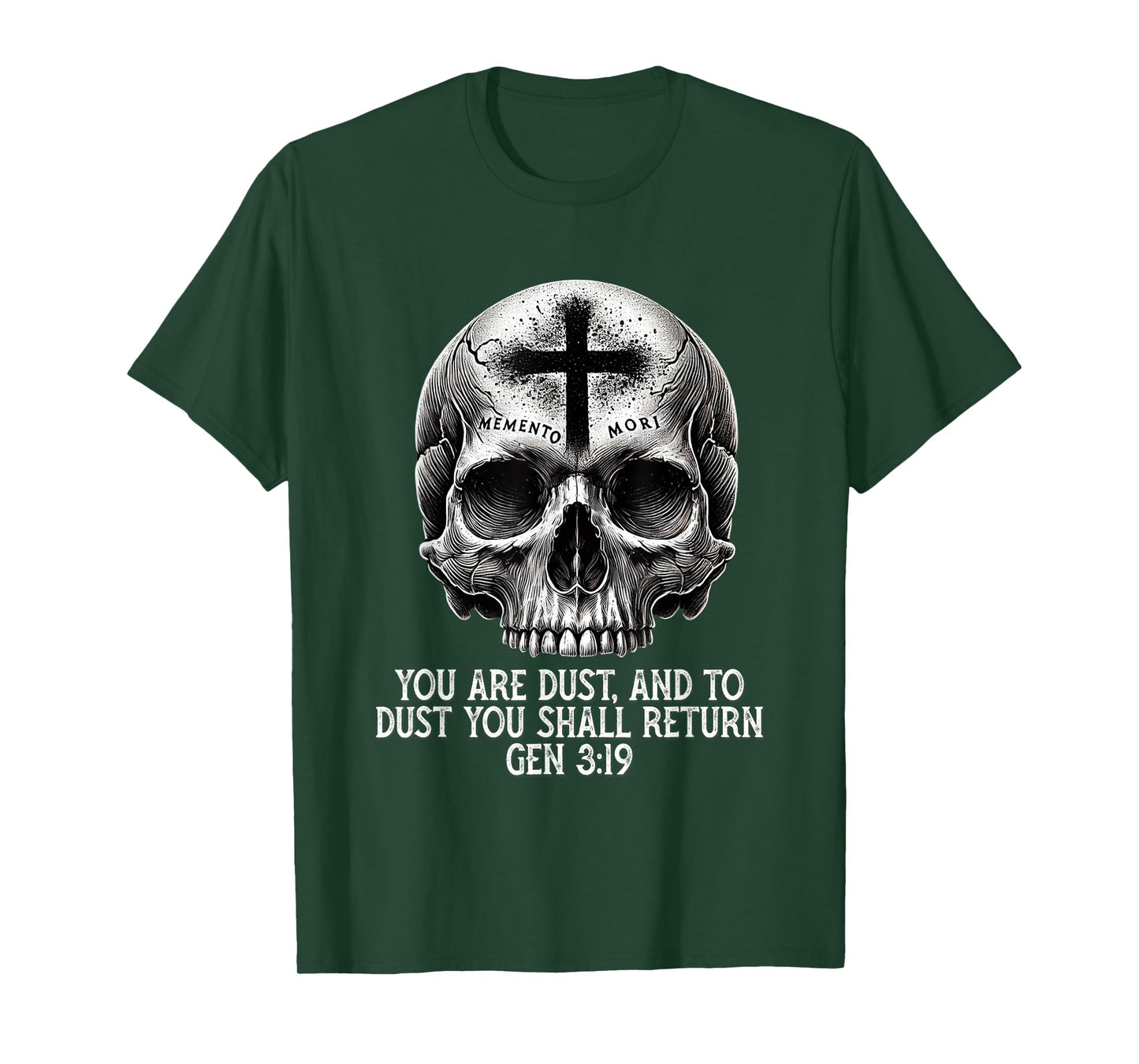 Memento Mori Catholic Crucifix Traditional Latin Mass Skull T-Shirt