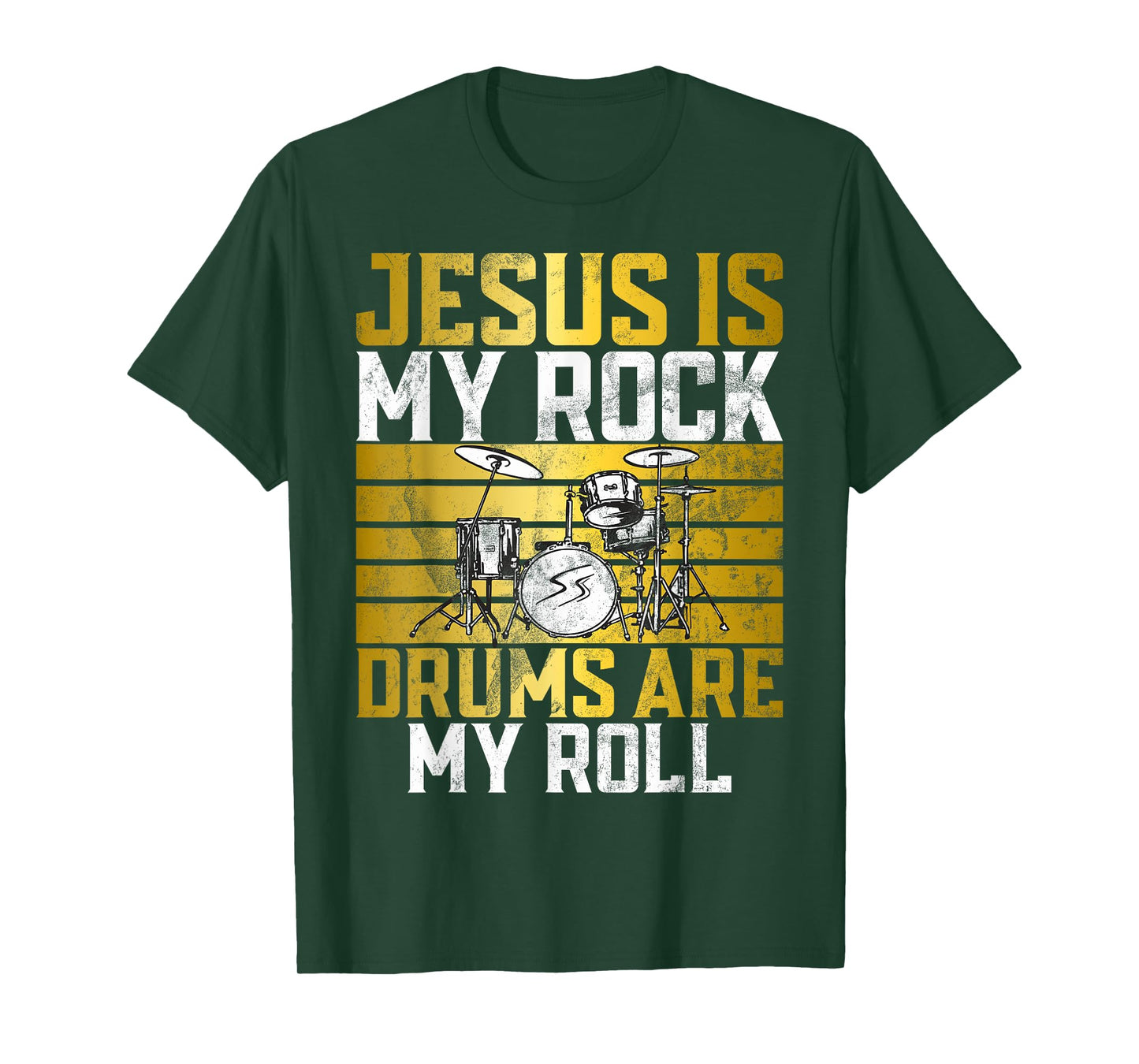 Jesus Is My Rock Drums Are My Roll Christian Drummer Jesus T-Shirt