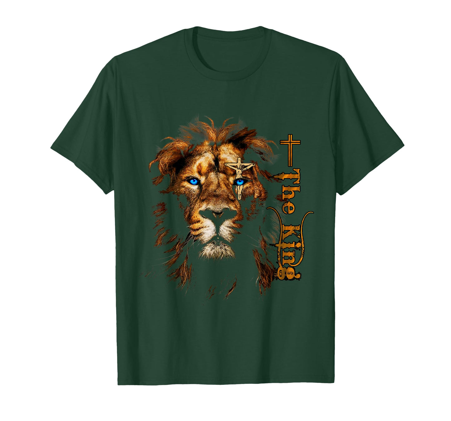 Jesus Christ Lion Art With Cross One Eye The King Savior T-Shirt
