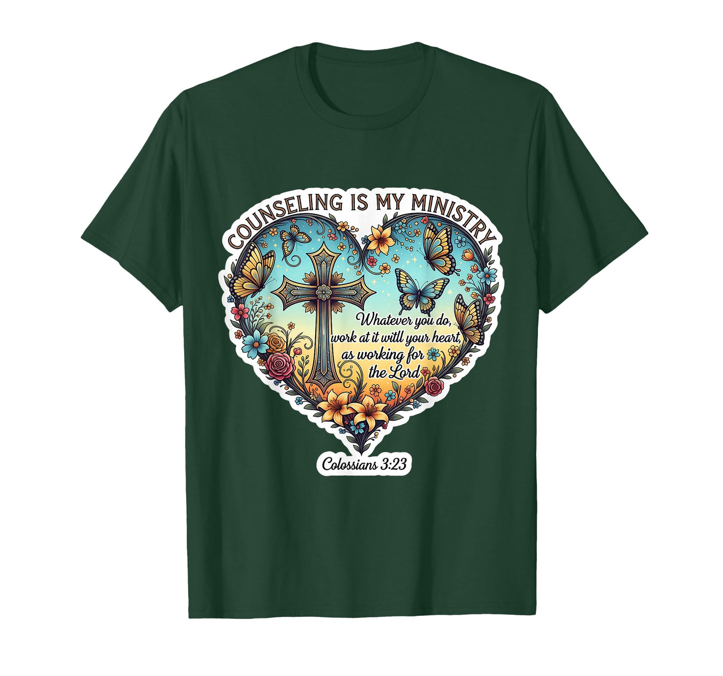 Christian Counselor Counseling is My Ministry Bible Floral T-Shirt
