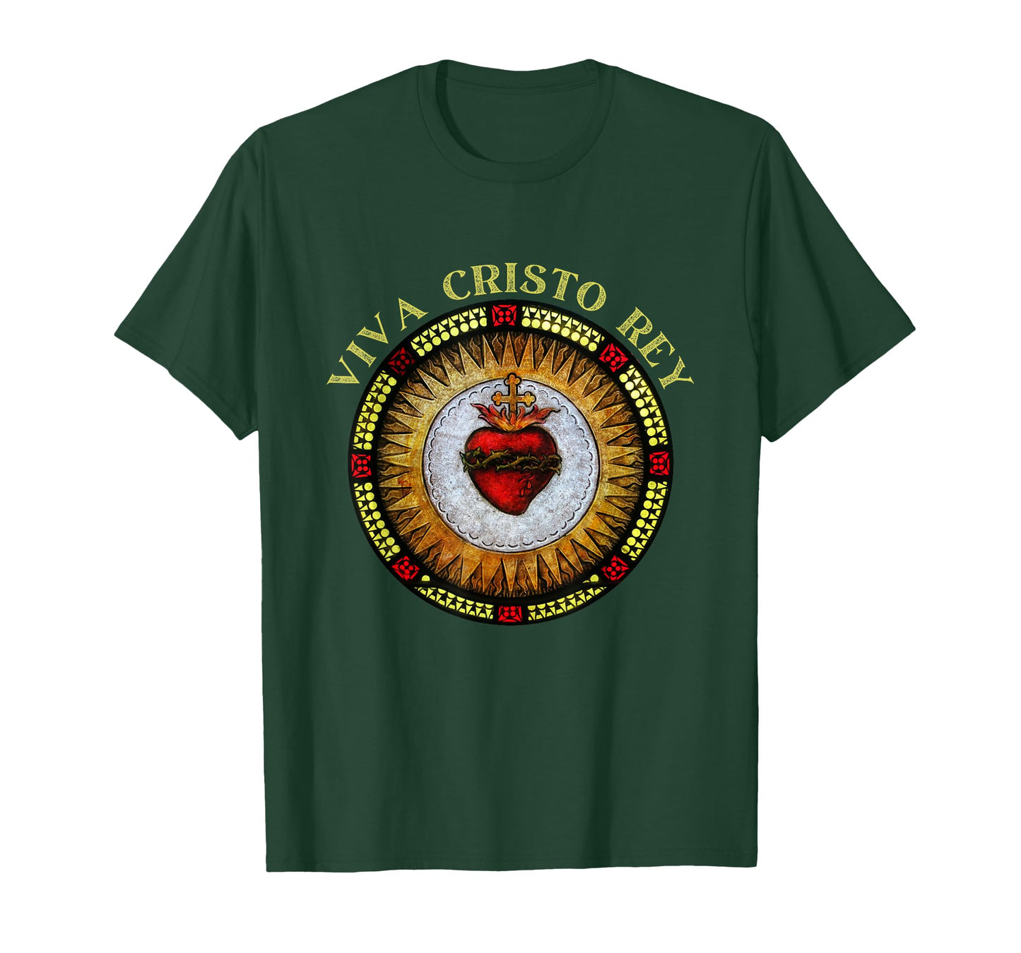 Roman Catholic Sacred Heart Viva Cristo Rey T-Shirt