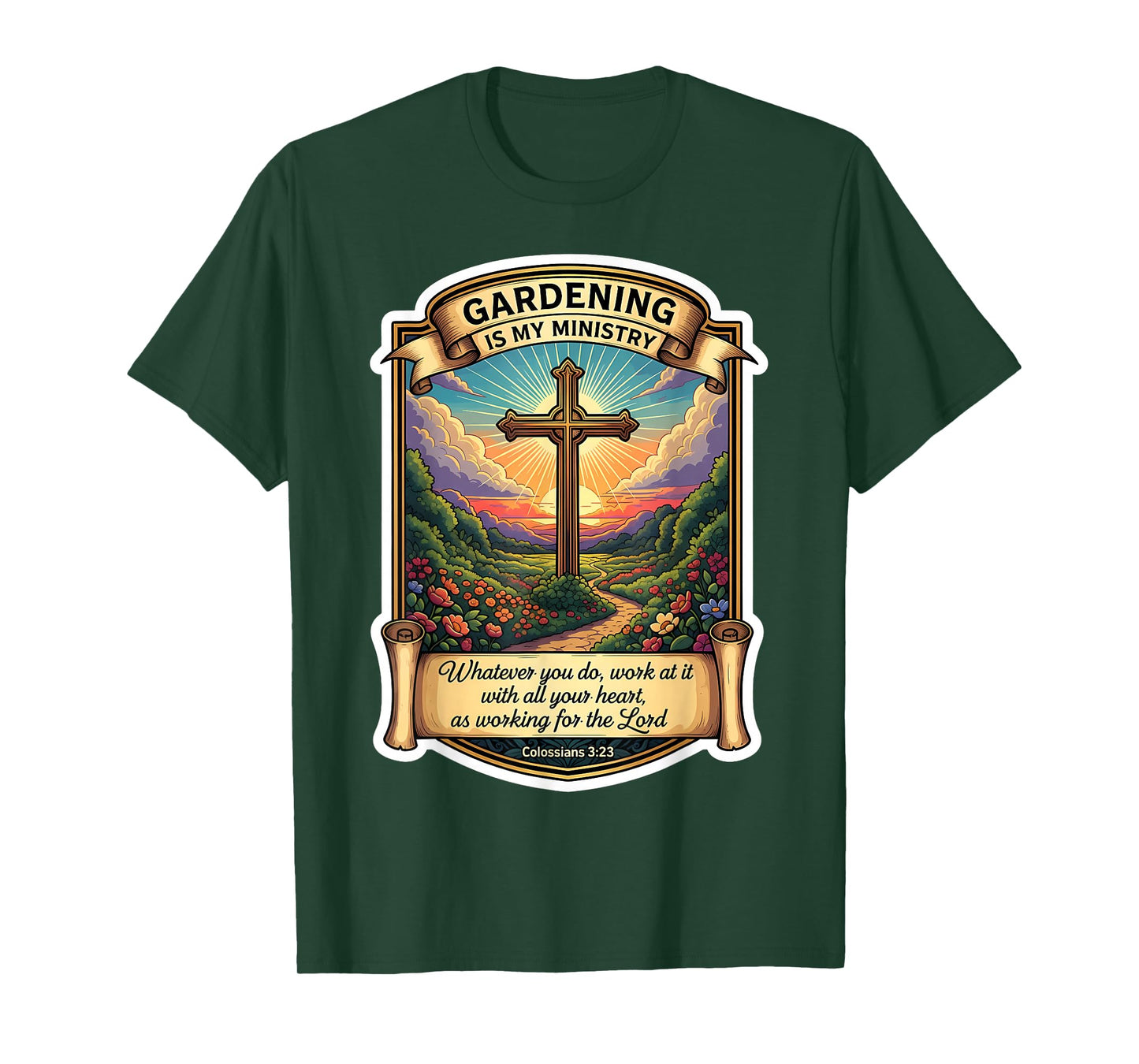 Christian Gardener Gardening is My Ministry God Jesus Christ T-Shirt