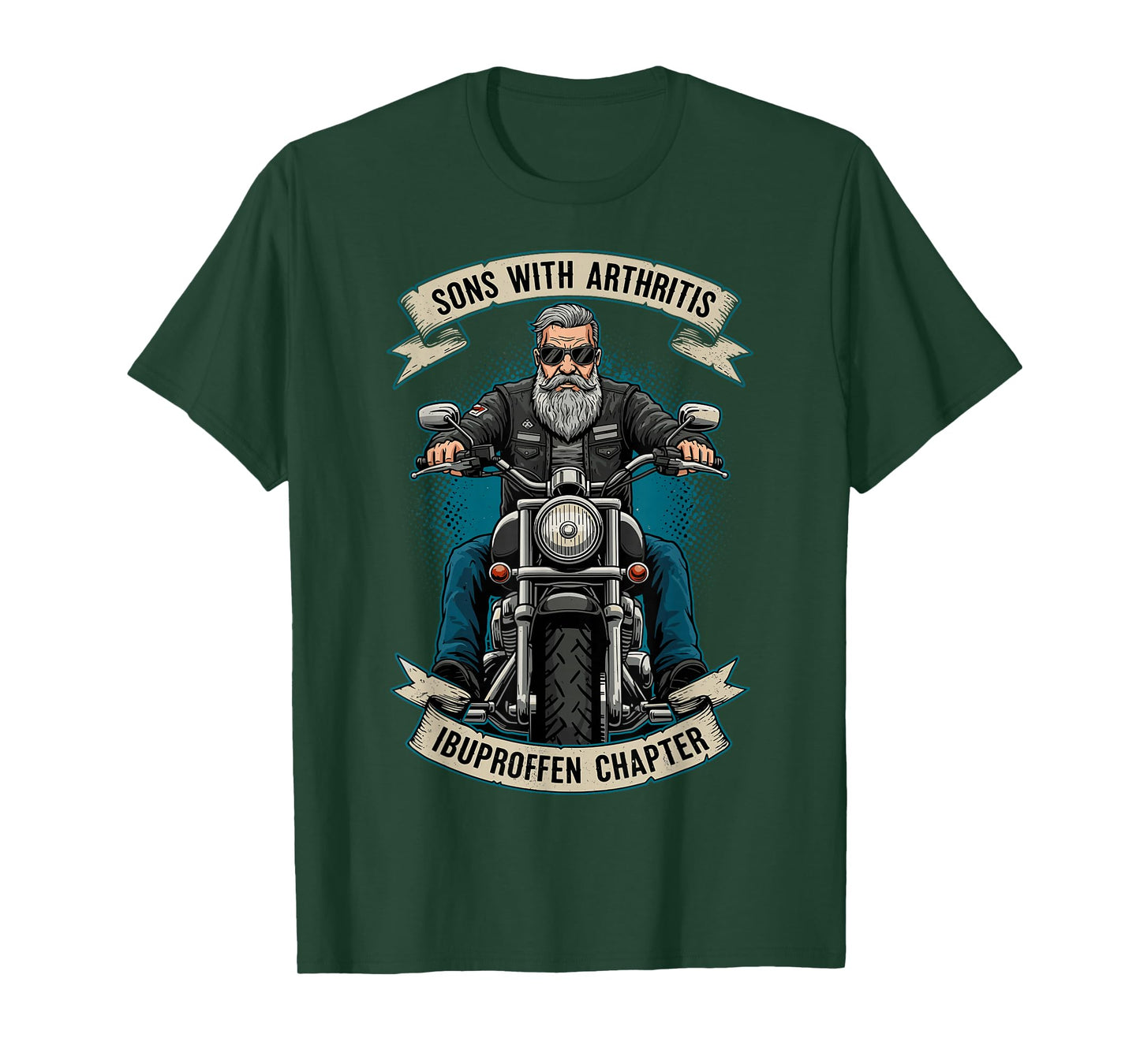 Sons With Arthritis Ibuprofen Chapter Funny Biker Grandpa T-Shirt