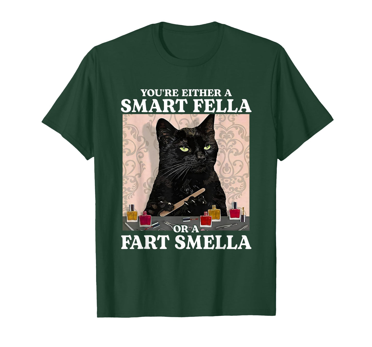 Funny You're Either A Smart Fella Or A Fart Smella Cat Meme T-Shirt