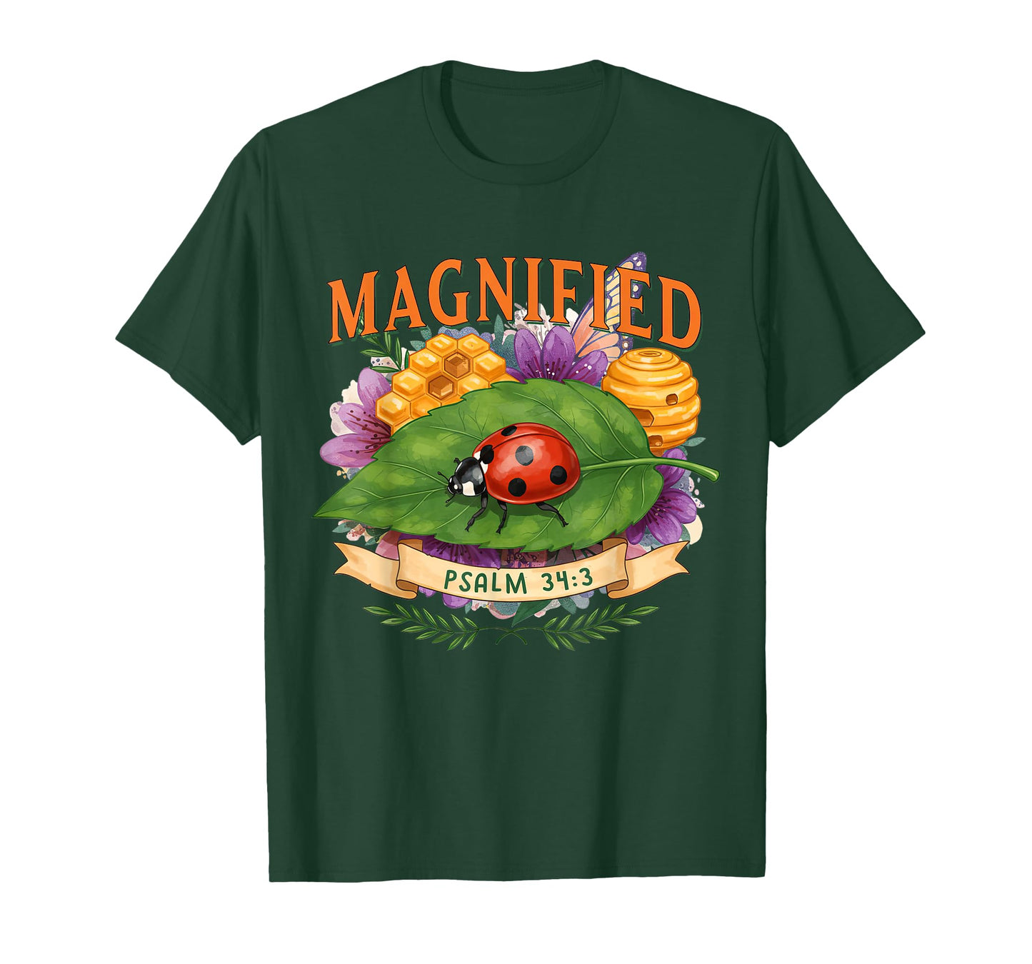Magnified Christian Bible Verse Summer Vibes Religious Faith T-Shirt