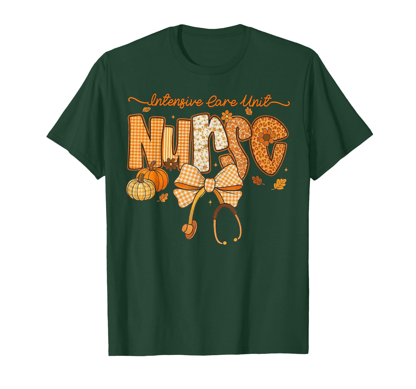 Thankful NICU Nurse Fall Thanksgiving Stethoscope Coquette T-Shirt