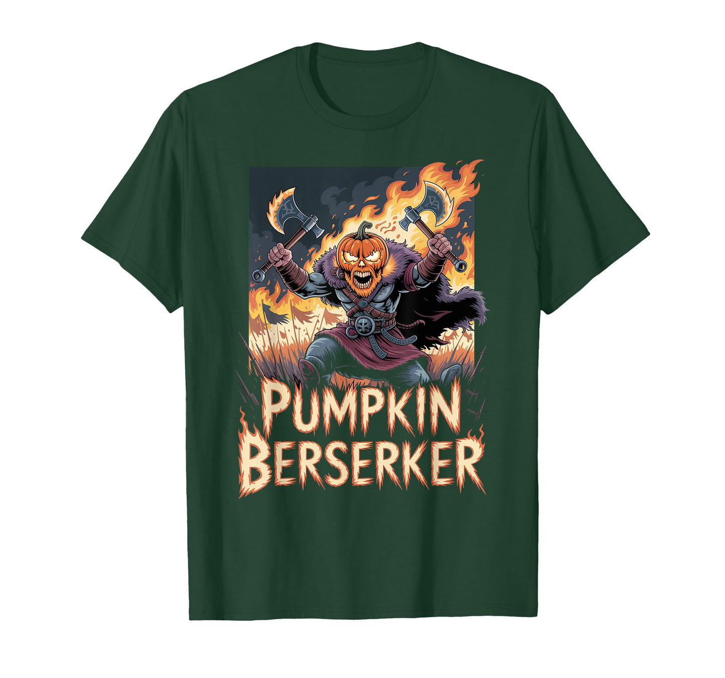 Pumpkin Warrior - Halloween Norse Mythology Berserker Viking T-Shirt